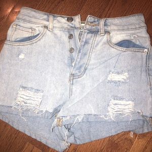 Brandy Melville high rise jean shorts s:25